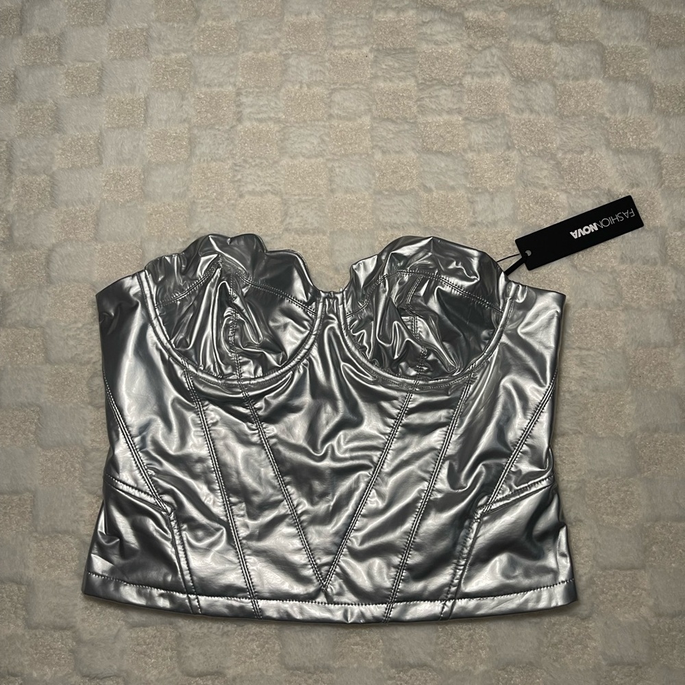 Silver crop top